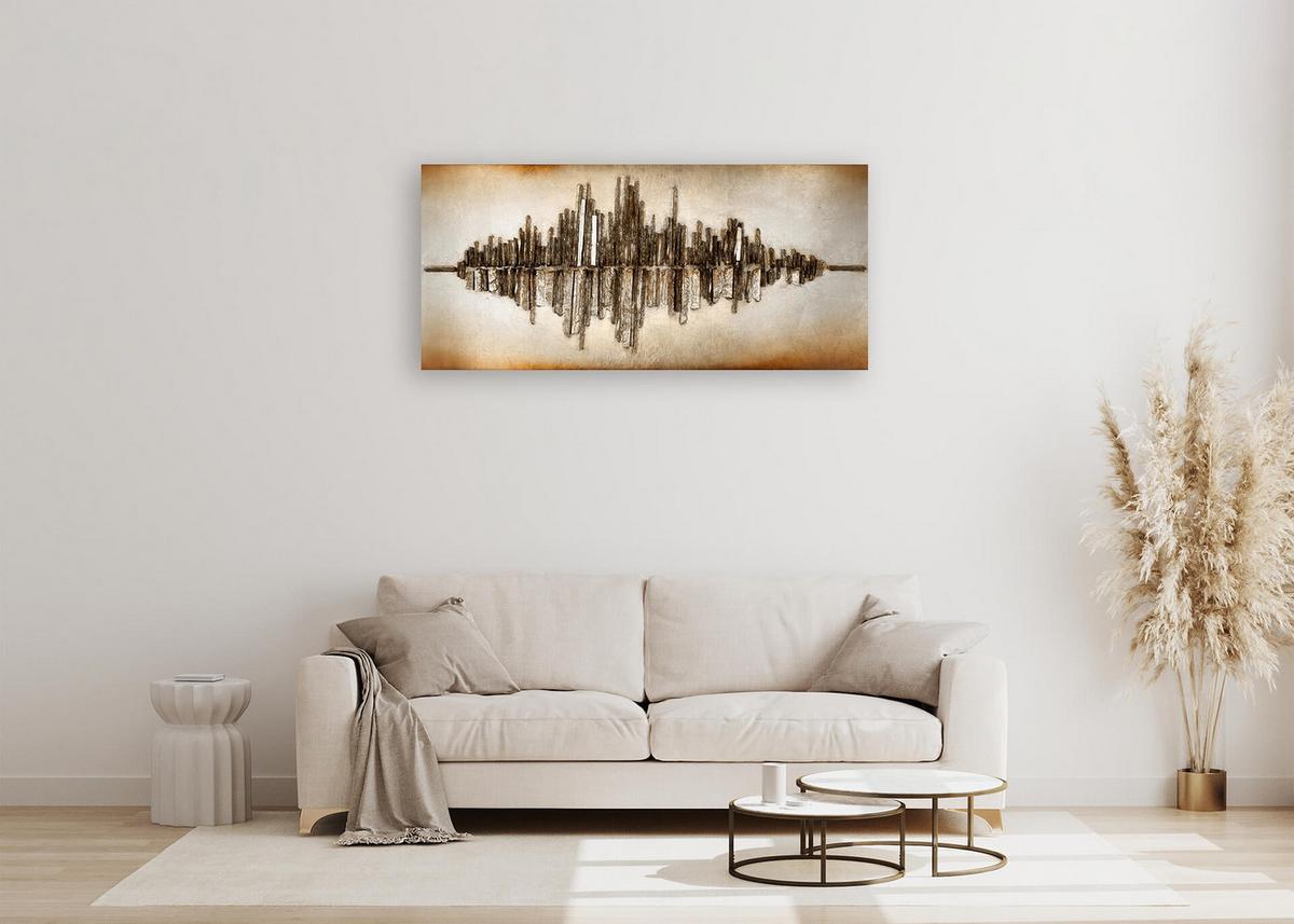 HOLZBILD Gold 120/55 cm - Goldfarben, Holz (7.6/55cm) - KUNSTLOFT