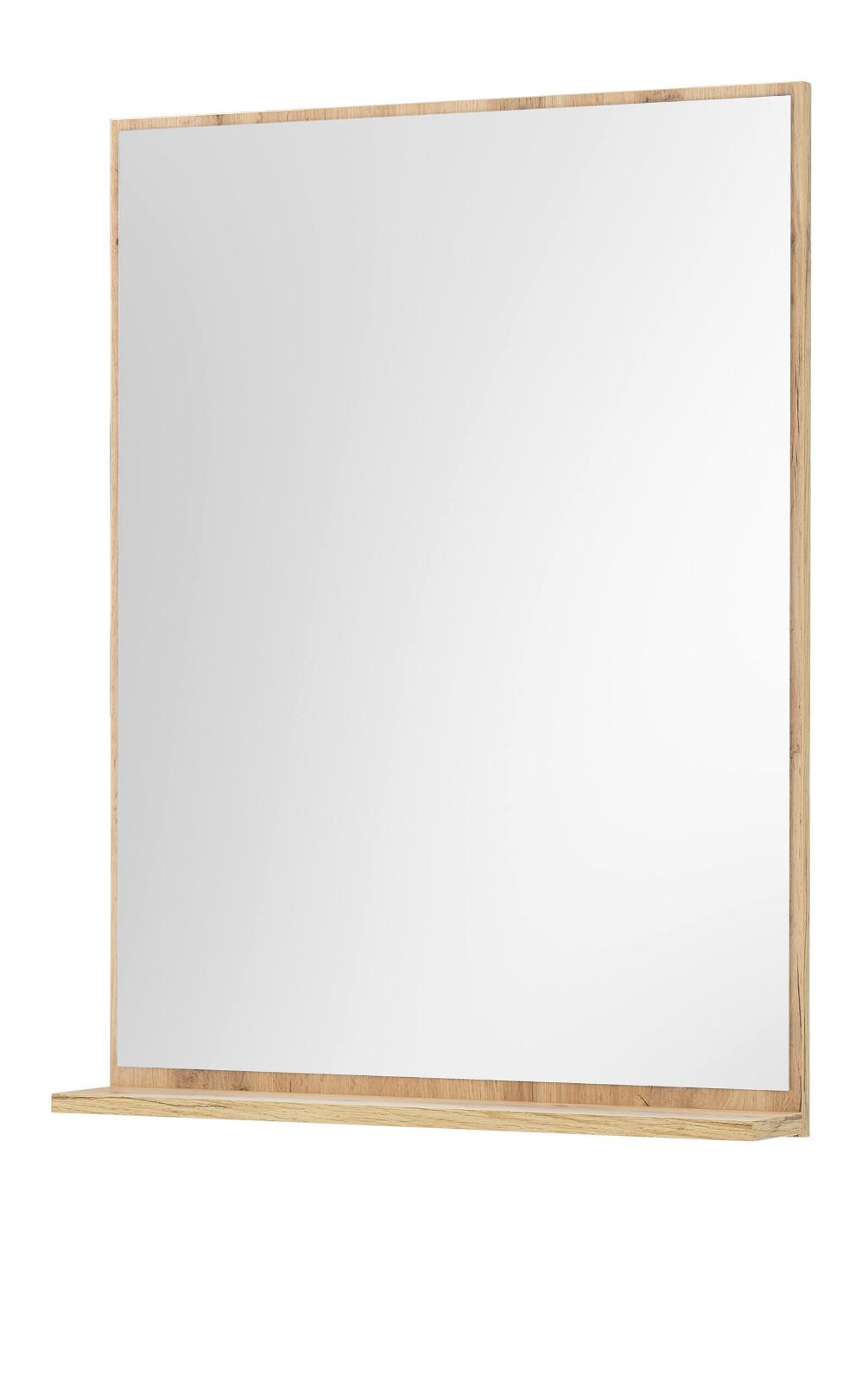 BADSPIEGEL Eiche Wotan, Wandspiegel mit Ablage 60 x 80 cm - Eiche Wotan, Glas/Holzwerkstoff (60/80/12cm) - Furn.Design