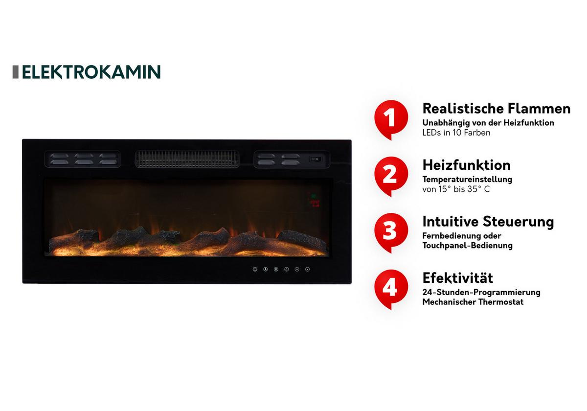 WOHNWAND Deromi V mit Kamin - Braun, Holzwerkstoff (260/150/38cm) - MIRJAN24