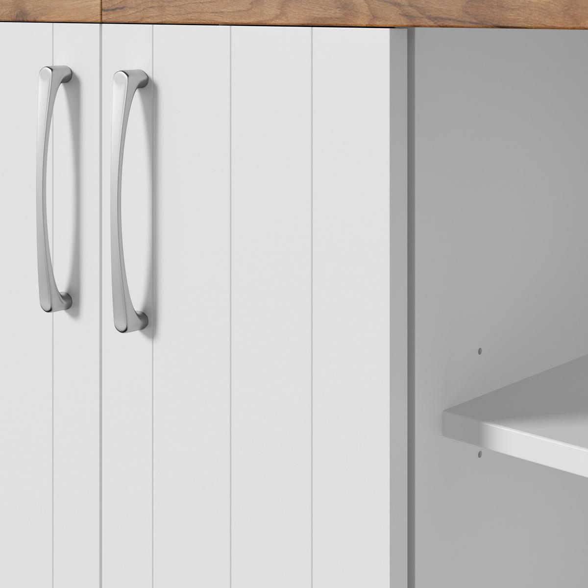 HIGHBOARD weiß und holzoptik, viel stauraum und mit vitrine fächern - Weiß, Holzwerkstoff (106/176.5/39cm) - Urban Meuble