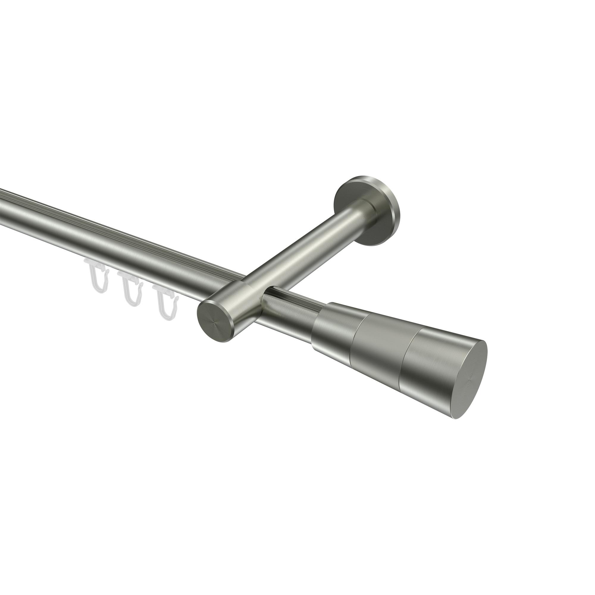 GARDINENSTANGE INNENLAUF Prestige Tanara 540 cm (geteilt in 3 x 180 cm), 1-läufig, 20 mm Ø Edelstahl-Optik - Edelstahlfarben/Silberfarben, Metall (540cm) - INTERDECO