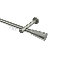 GARDINENSTANGE INNENLAUF Prestige Tanara 540 cm (geteilt in 3 x 180 cm), 1-läufig, 20 mm Ø Edelstahl-Optik - Edelstahlfarben/Silberfarben, Metall (540cm) - INTERDECO