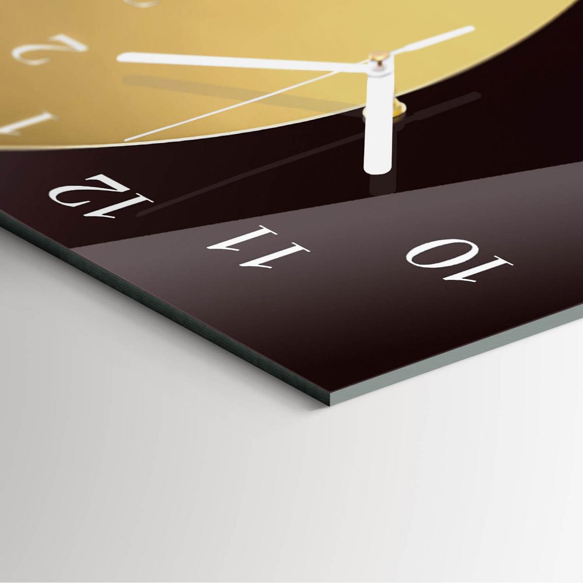WANDUHR aus Glas 30x60 cm - Abstrakte Kunst - Braun, Glas (30/60/0.4cm) - TULUP