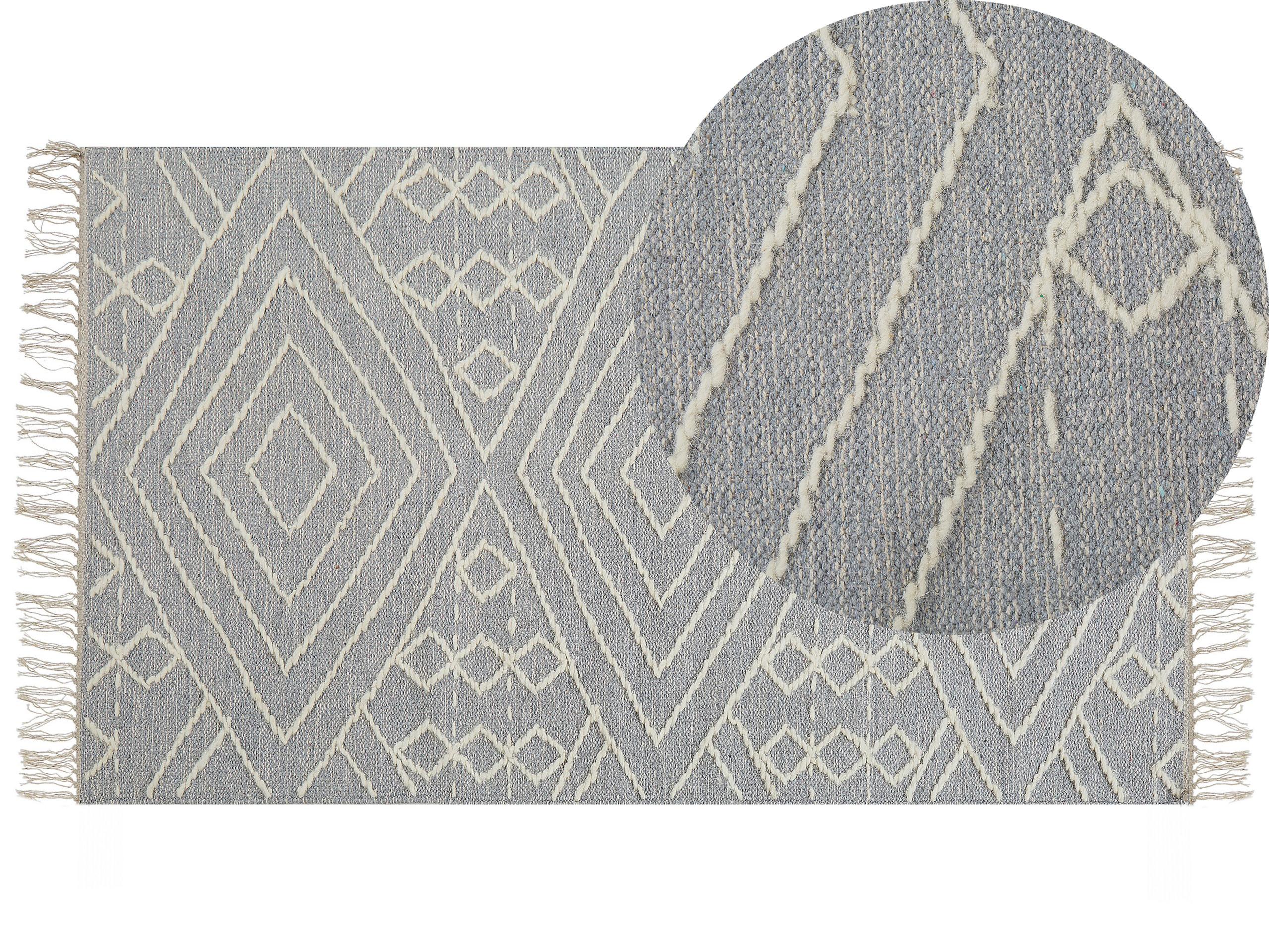 KURZFLOR-TEPPICH Khenifra 150/80 cm - Grau, Textil (80/150cm) - Beliani