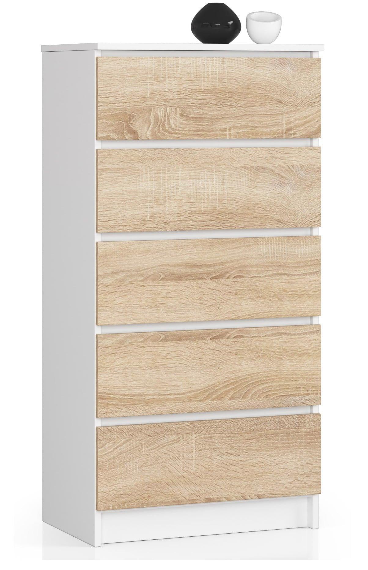 KOMMODE Weiß, Eiche Sonoma 121/60/40 - Weiß, Holzwerkstoff (60/121/40cm) - RAUMHIRSCH FURNITURE