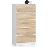 KOMMODE Weiß, Eiche Sonoma 121/60/40 - Weiß, Holzwerkstoff (60/121/40cm) - RAUMHIRSCH FURNITURE