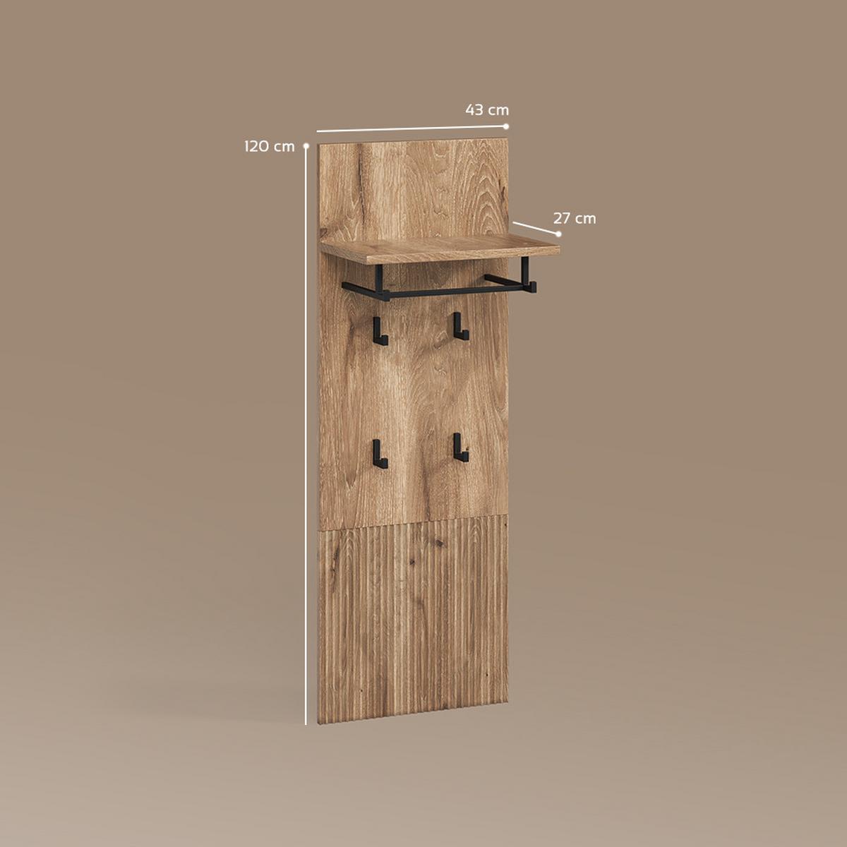 WANDGARDEROBE Aterno Viking Oak 43 x 120 cm - Eichefarben, Holzwerkstoff (43/120/27cm) - Livinity®