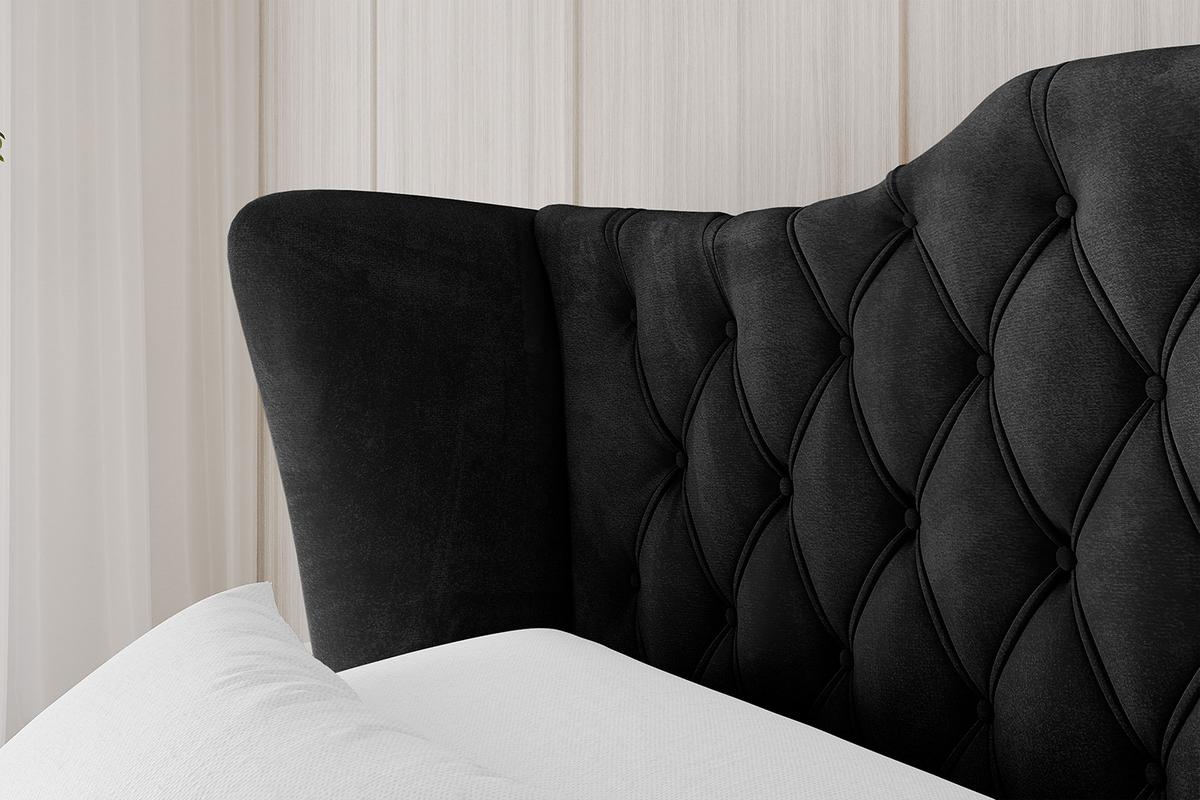POLSTERBETT mit Bettkasten, Fußteil und Lattenrost, Boxbett mit Matratze H3/H4 - ZORAN-Z 120x200 Schwarz - Schwarz, Holzwerkstoff/Textil (120/200cm) - ALTDECOR