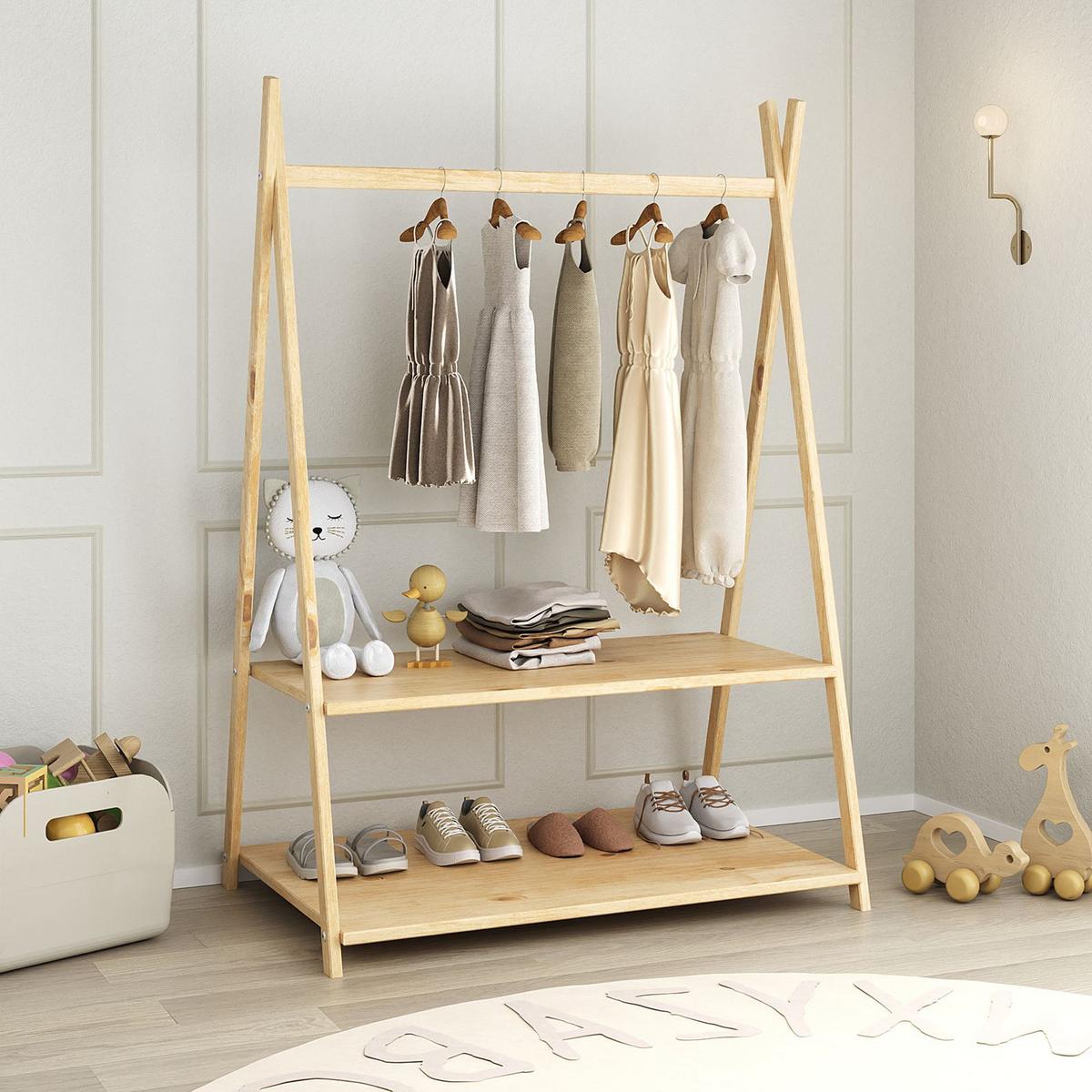 KINDERGARDEROBE DANILO - Naturfarben, Holz (82/115/50cm) - IDIMEX
