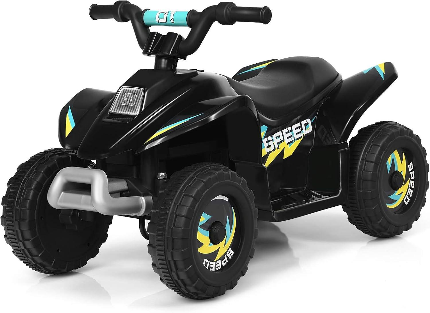 KINDERMOTORRAD 6V Elektro Kinderquad Schwarz - Schwarz, Kunststoff (73/44.5/40cm) - COSTWAY