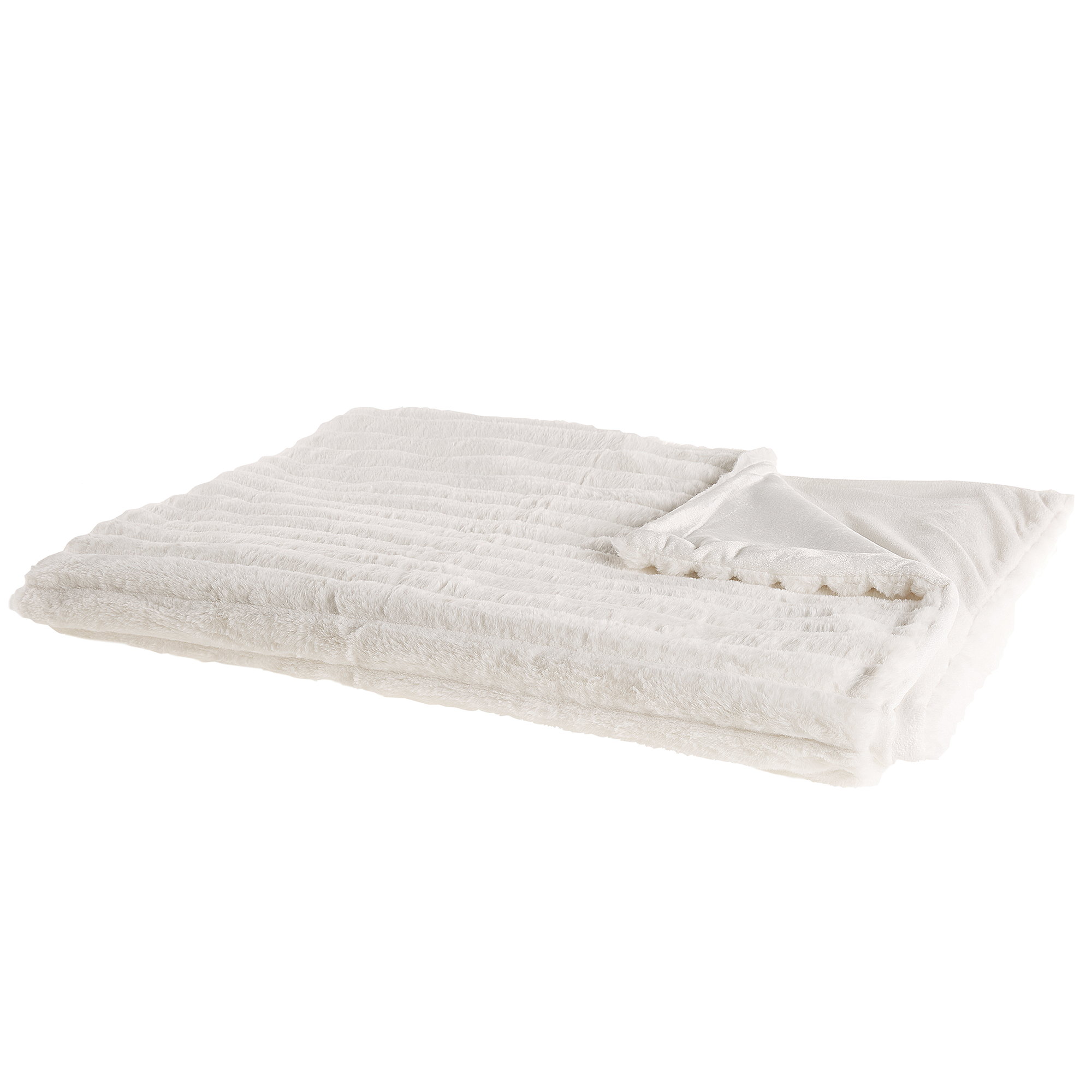DECKE Cremeweiß Abteh 150/200 cm - Ecru, Textil (150/200cm) - Beliani