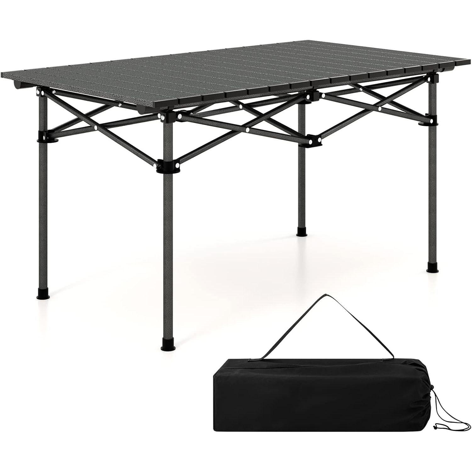 CAMPINGTISCH Schwarz - Schwarz, Metall (55/95/50cm) - COSTWAY