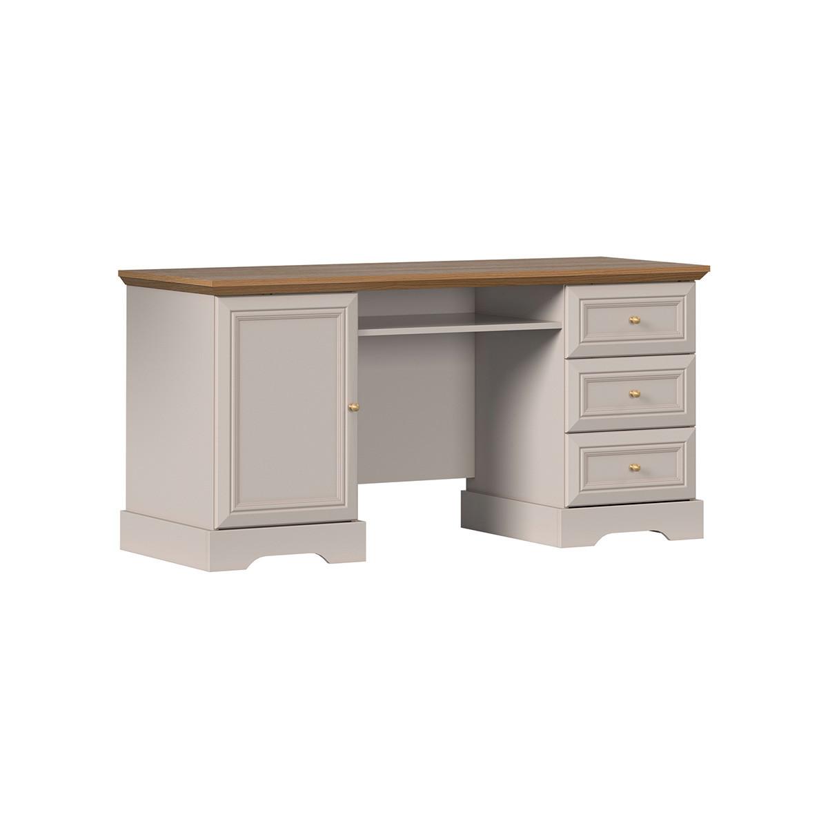 SCHREIBTISCH Dulci Kaschmir und Holz - Beige, Holzwerkstoff (57.2/144.7/72.4cm) - Petits-meubles