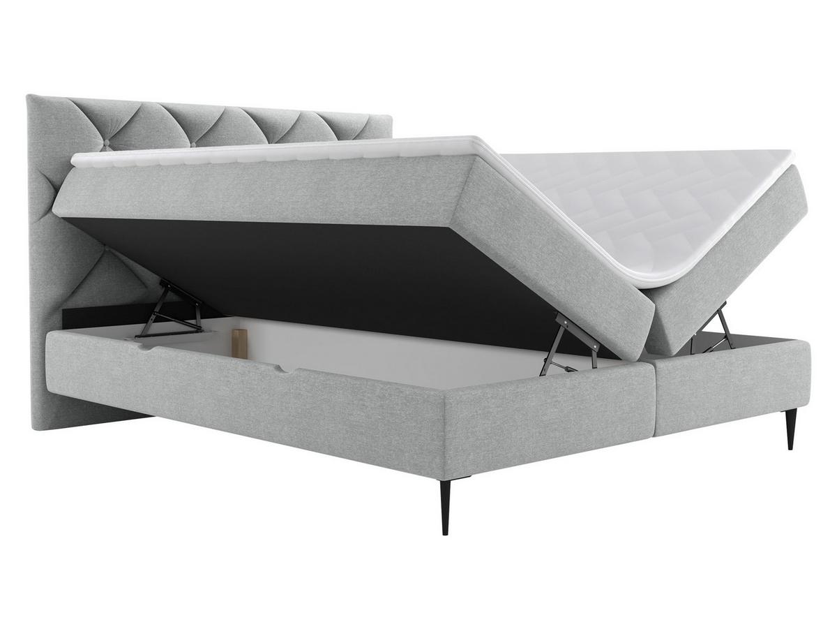 BOXBETT Letra - H3 - Chromfarben/Naturfarben, Holz/Textil (160/200cm) - MIRJAN24