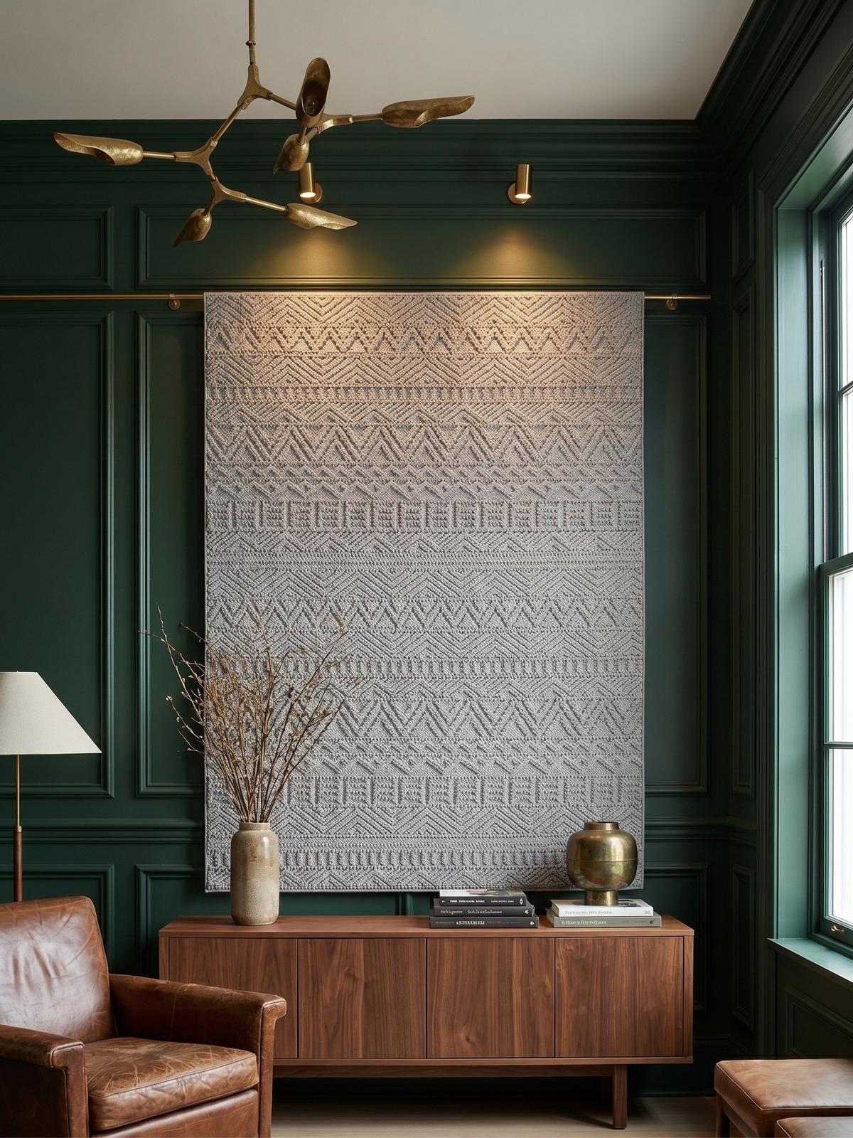 TEPPICH Flachgewebe LANGAU in Silber, mit Ethno-Streifen, 120 x 170 cm - Silberfarben, Textil (120/170cm) - KADIMA DESIGN