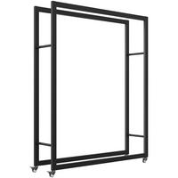 KAMINHOLZREGAL bis 150 kg - Schwarz, Metall (32/151/120cm) - Outsunny
