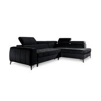 ECKSOFA Schlafsofa Agnesa In Salvador - Schwarz, Holzwerkstoff/Textil (275/200cm) - Fun Möbel