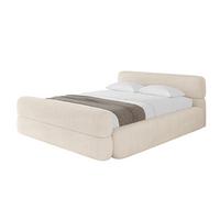 POLSTERBETT mit Bettkasten, Fußteil und Lattenrost, Boxbett mit Matratze H3/H4 - ENORA-Z-V1 180x200 Beige - Creme, Holzwerkstoff/Textil (180/200cm) - ALTDECOR