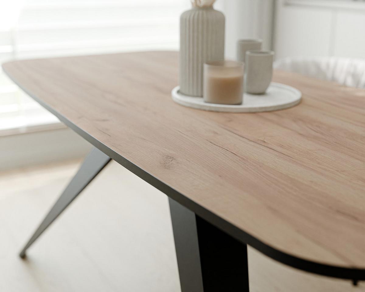 AUSZIEHTISCH FENTO 160/80/76 cm, Schwarze Eiche / Kraft-Eiche - Eichefarben/Schwarz, Holzwerkstoff/Metall (80/160/76cm) - Idohome