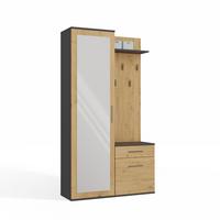 GARDEROBE modern mit Spiegel Schrank Duo Anthrazit, Artisan 100/180/35 - Anthrazit, Holzwerkstoff (100/180/35cm) - RAUMHIRSCH FURNITURE