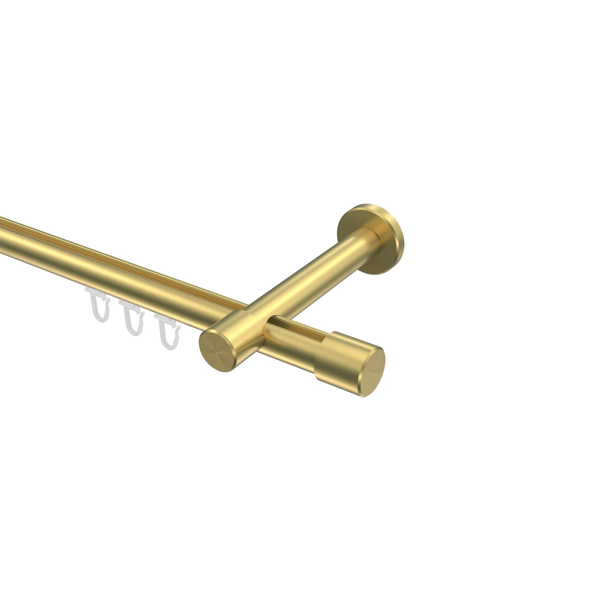 GARDINENSTANGE INNENLAUF Prestige Santo 320 cm (geteilt in 2 x 160 cm), 1-läufig, 20 mm Ø Messing-Optik - Messingfarben, Metall (320cm) - INTERDECO