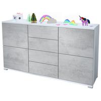 SIDEBOARD Rova Beton Oxid Optik - Hellgrau, Holzwerkstoff (138.5/75.5/35cm) - Vladon
