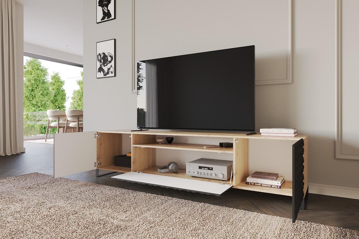 LOWBOARD VIRA-S 200x53x41 cm - Artisan / Schwarz - Schwarz, Holzwerkstoff (200/53/41cm) - ALTDECOR
