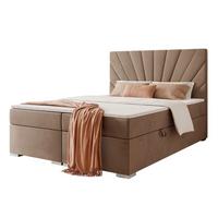 BOXBETT 160x200 cm mit Topper - Braun, Holzwerkstoff/Textil (120/200cm) - Idohome