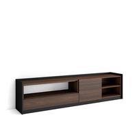 LOWBOARD, Dunkler Eiche und Schwarz, 207/37/50cm - Hellbraun, Holzwerkstoff (207/50/37cm) - Skraut Home