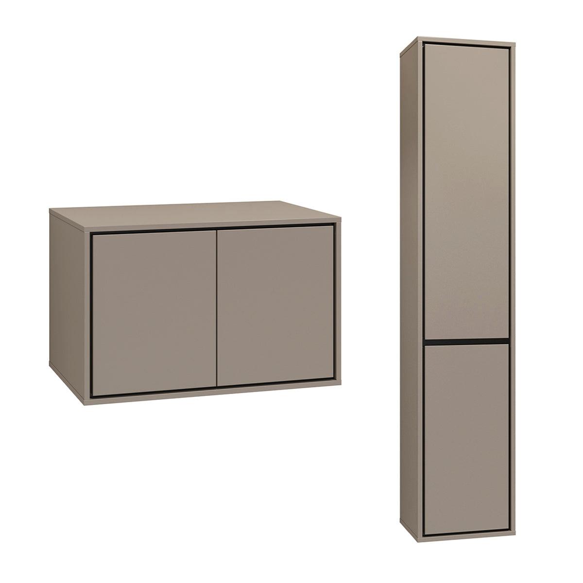BADMÖBEL 78cm Sophéa 2er-Set Taupe - Taupe, Holzwerkstoff (78/50.8/48cm) - Petits-meubles