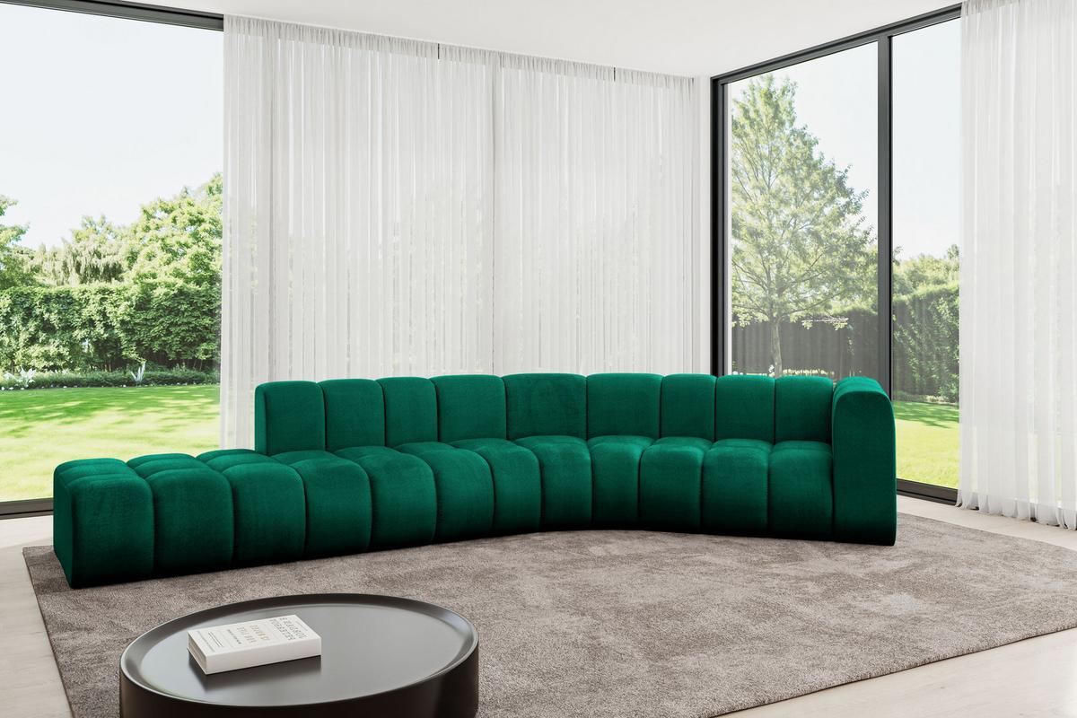 ECKSOFA modulares Sofa Tilmo-L1 - 399x194x70 cm Grün - Dunkelgrün, Holzwerkstoff/Textil (399/194cm) - ALTDECOR