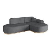 ECKSOFA Ottomane Rechts MARI-L1-v1 - 243x171x83 cm Dunkelgrau Cord - Dunkelgrau, Holzwerkstoff/Textil (171/243cm) - ALTDECOR