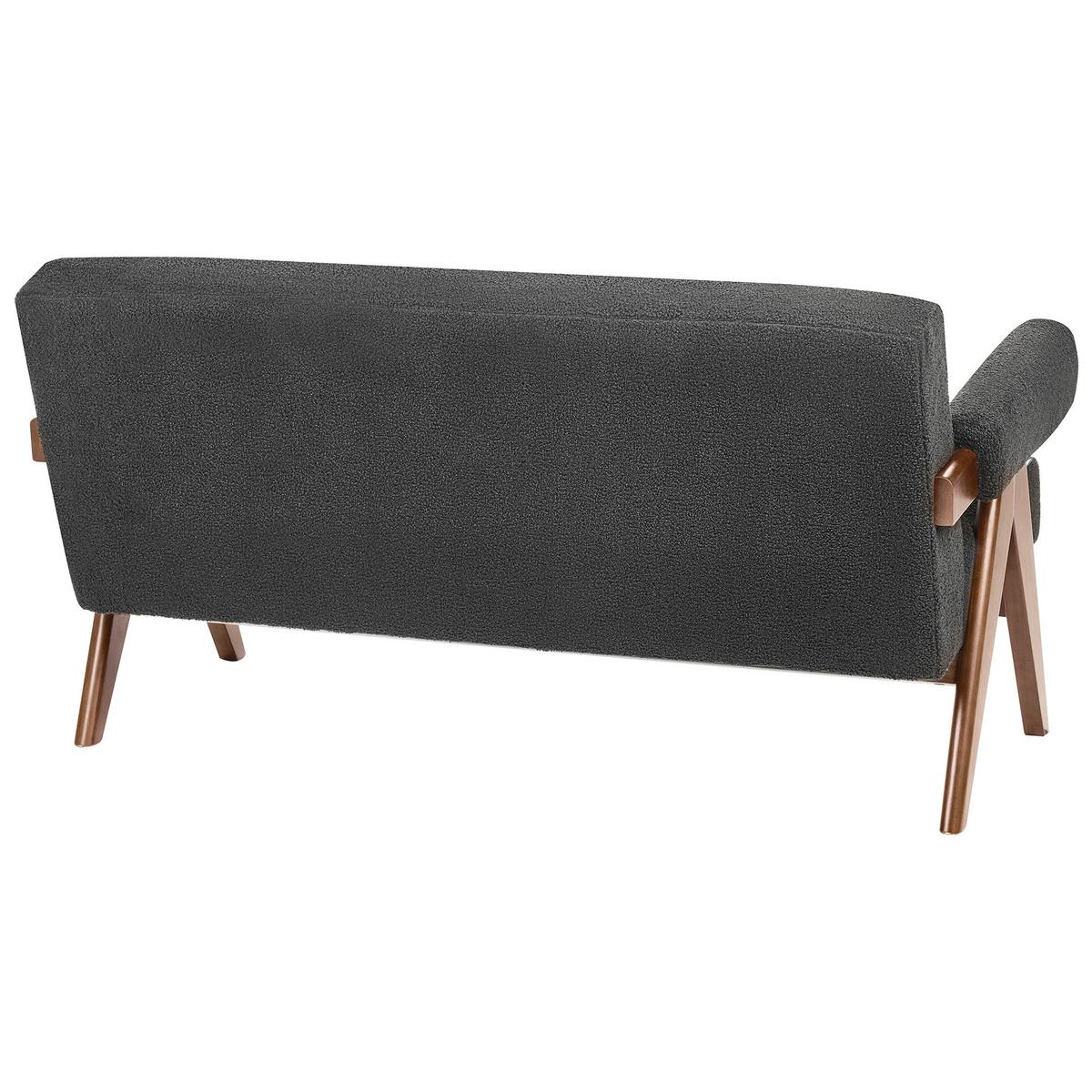 SOFA-SET Bouclé Schwarz/Dunkelbraun Tamre - Schwarz/Braun, Textil (148/79/78cm) - Beliani