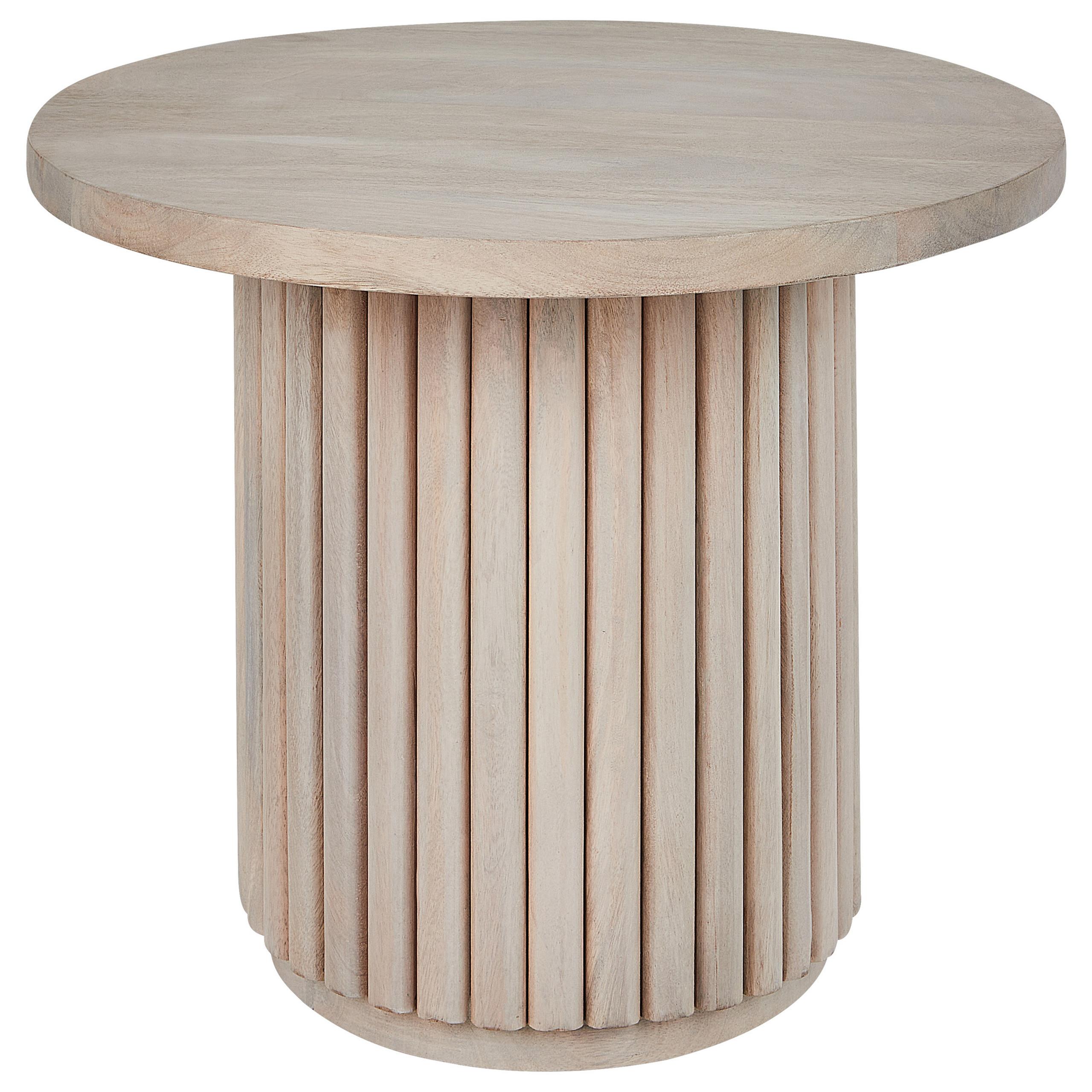 COUCHTISCH Mangoholz hellbraun rund 50 cm Lemont - Hellbraun, Holz (50/50/40cm) - Beliani