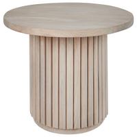 COUCHTISCH Mangoholz hellbraun rund 50 cm Lemont - Hellbraun, Holz (50/50/40cm) - Beliani