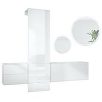 GARDEROBE DualVista Weiß Hochglanz - Weiß Hochglanz, Holzwerkstoff (208/193/35cm) - Vladon