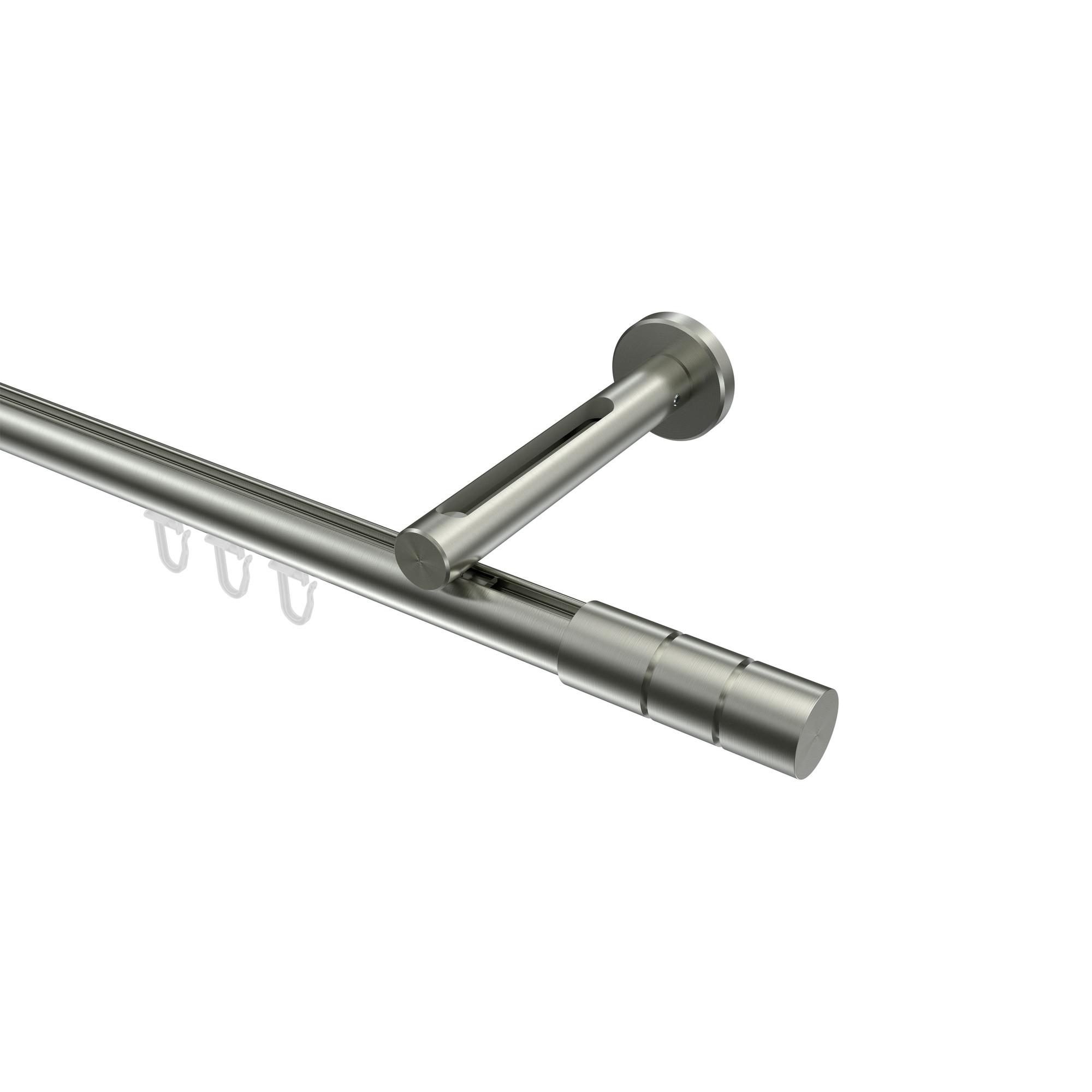 GARDINENSTANGE INNENLAUF Siteno Elanto 400 cm (geteilt in 2 x 200 cm), 1-läufig, 20 mm Ø Edelstahl-Optik - Edelstahlfarben, Metall (400cm) - INTERDECO