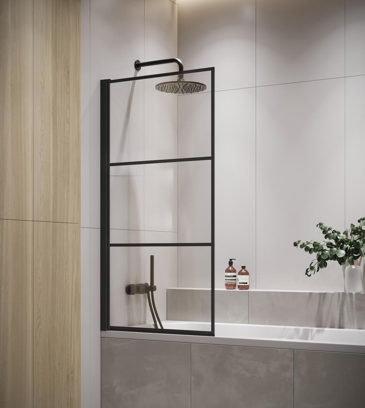 BADEWANNE Berkan 1 Teil cm Schwarz - 60 x 140 cm - Schwarz, Glas (60/140cm) - Badplaats