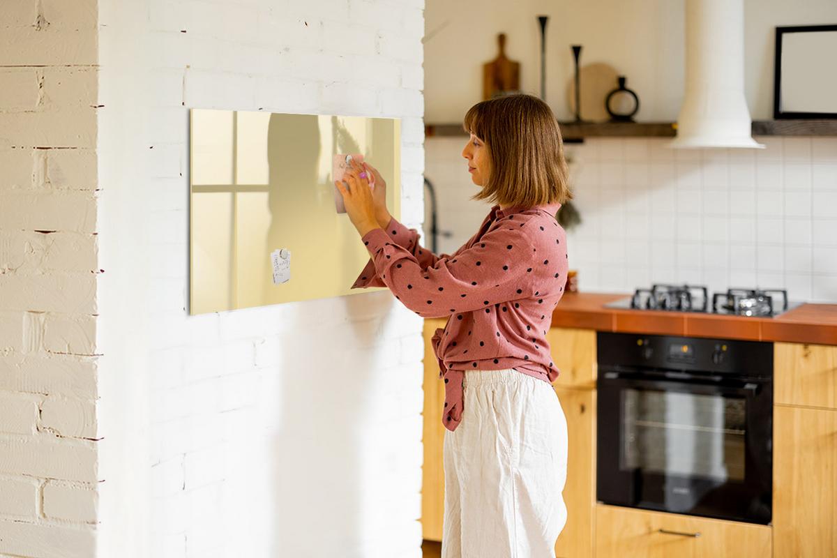 MAGNETTAFEL 90x60 Creme schwarzer Marker - Creme, Glas (90/0.4/60cm) - TULUP