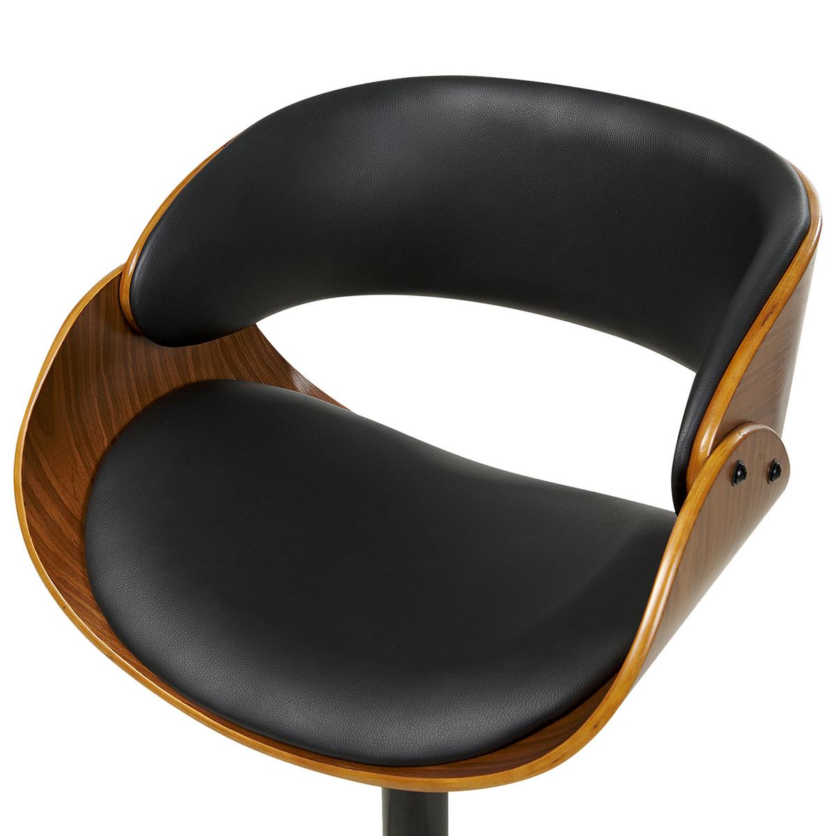 BARSTUHL 2er-Set Kunstleder drehbar SchwarzBaku II - Schwarz, Kunststoff (53/85/45cm) - Beliani