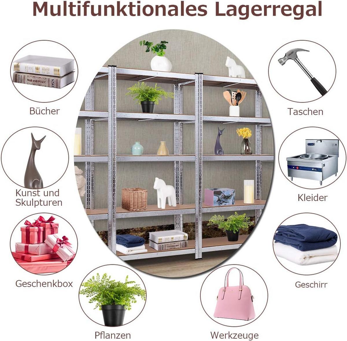 LAGERRGAL Silber - Silberfarben, Holz (90/180/40cm) - COSTWAY