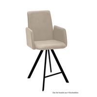 THEKENSTUHL drehbar (4er-Set) Desiree 52x109x60 Schwarz/Natur - Schwarz/Naturfarben, Kunststoff (60/109/52cm) - 58aufmkessel