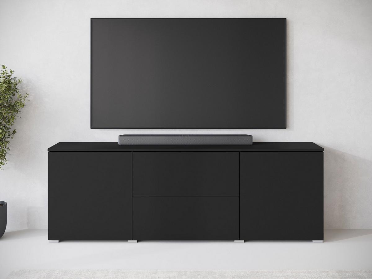TV-LOWBOARD Vera 180 - Silberfarben/Graphitfarben, Holzwerkstoff/Kunststoff (180/62/35cm) - MIRJAN24