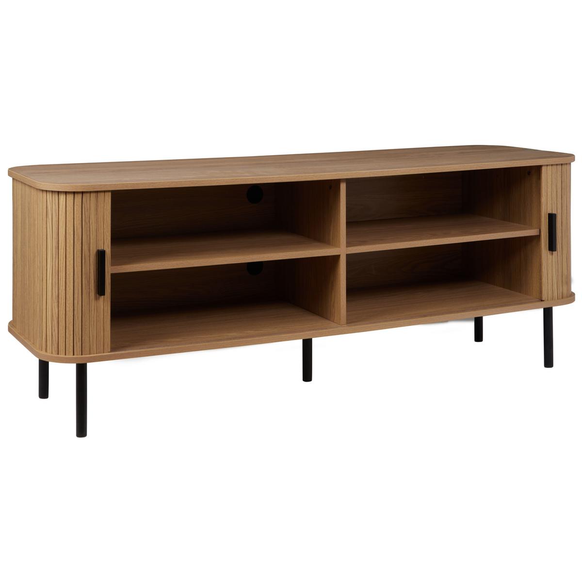 TV-MÖBEL Braun Bradley - Schwarz/Braun, Holzwerkstoff (150/58/45cm) - Beliani