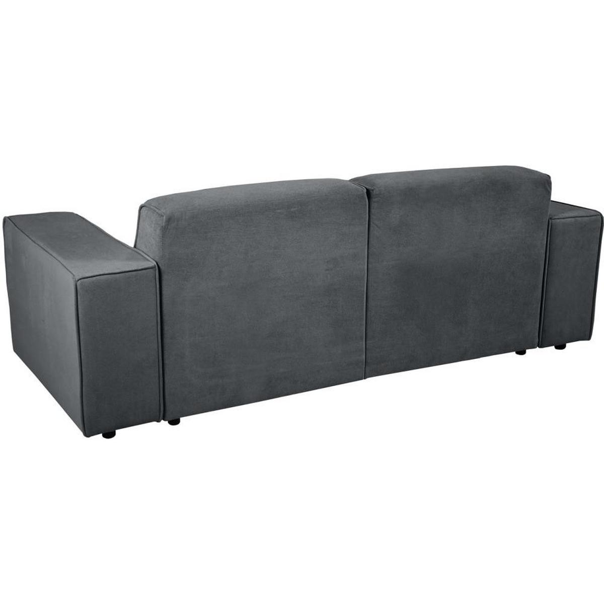 3-SITZER SOFA Pedro ohne Schlaffunktion dunkelgrau - Dunkelgrau/Schwarz, Textil (215/75/88cm) - Beautysofa
