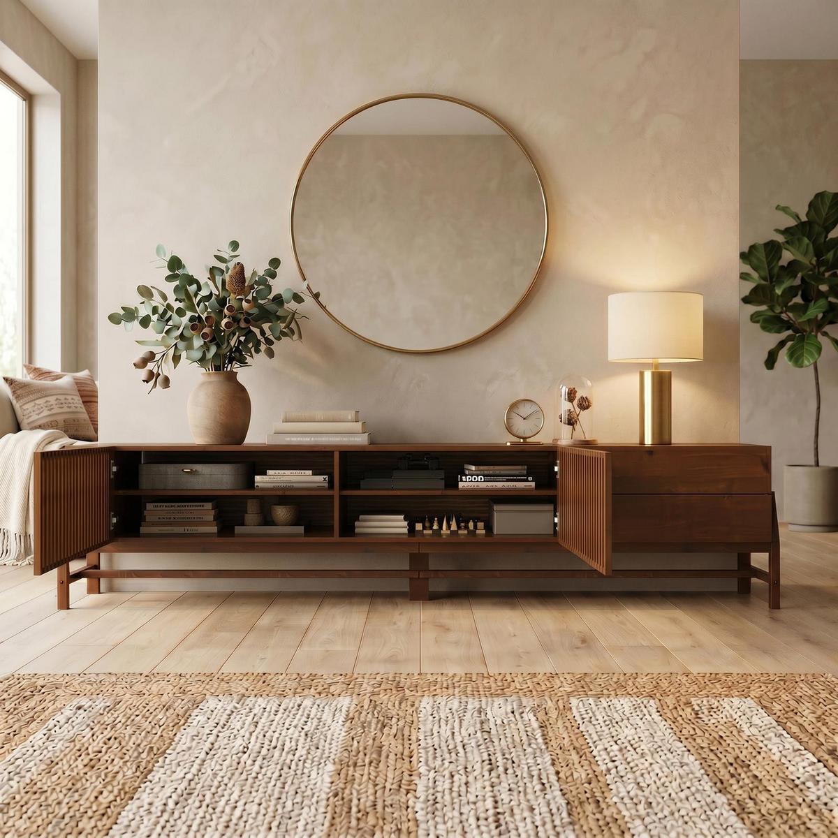 LOWBOARD ADAMO Kastanie - Kastanienfarben, Holz (225/53/41cm) - IDIMEX