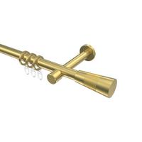 GARDINENSTANGE Prestige Tanara 240 cm (geteilt in 2 x 120 cm), 1-läufig, 20 mm Ø Messing-Optik - Messingfarben/Goldfarben, Metall (240cm) - INTERDECO