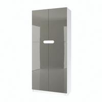 BÜROSCHRANK Logan Fronten in Grau Hochglanz - Grau, Holzwerkstoff (82/184/37cm) - Vladon