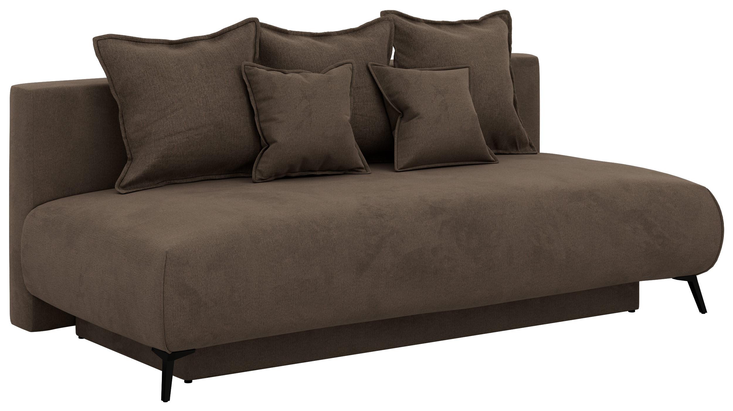 3-SITZER SOFA VIRENO - Braun Velvet - Schwarz/Braun, Textil/Metall (197/95/102cm) - MKS