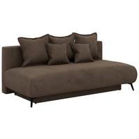 3-SITZER SOFA VIRENO - Braun Velvet - Schwarz/Braun, Textil/Metall (197/95/102cm) - MKS